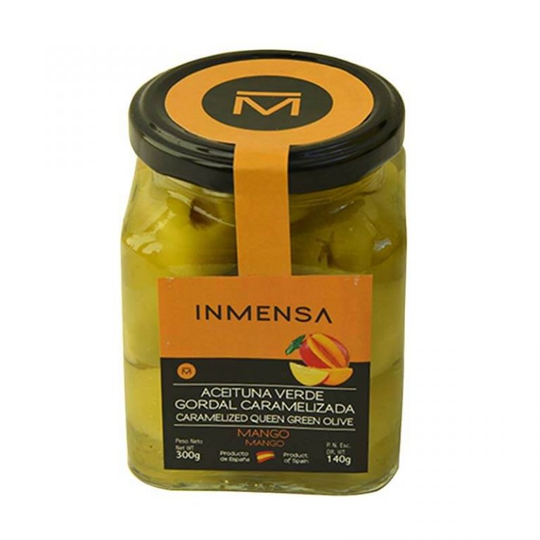 aceitunas gordales caramelizadas rellenas de mango Inmensa