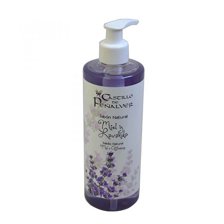 Jabón natural líquido de miel y lavanda de Castillo de Peñalver