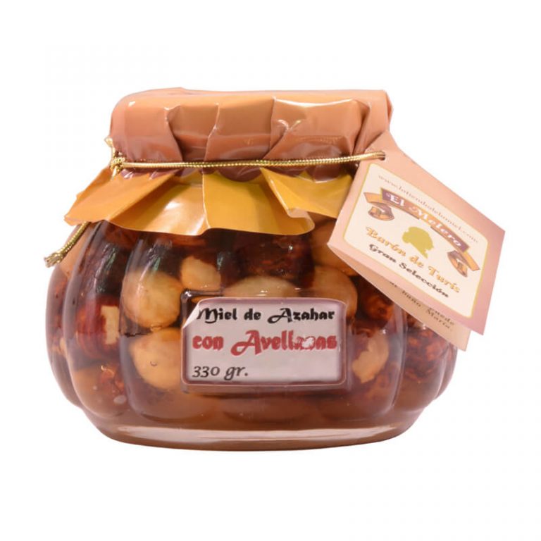 Miel cruda de azahar con avellanas