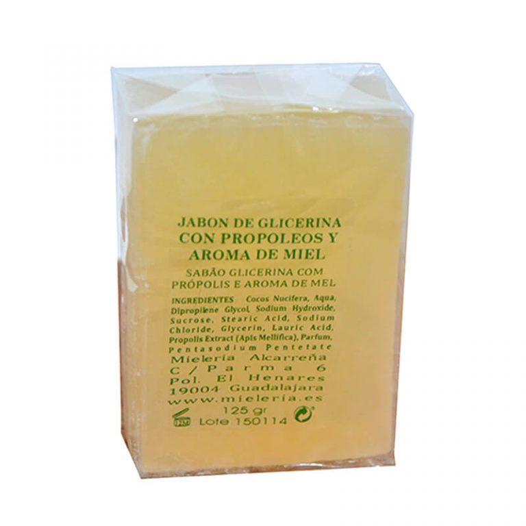 Pastillde de jabón natural de glicerina y propóleos de Castillo de Peñalver