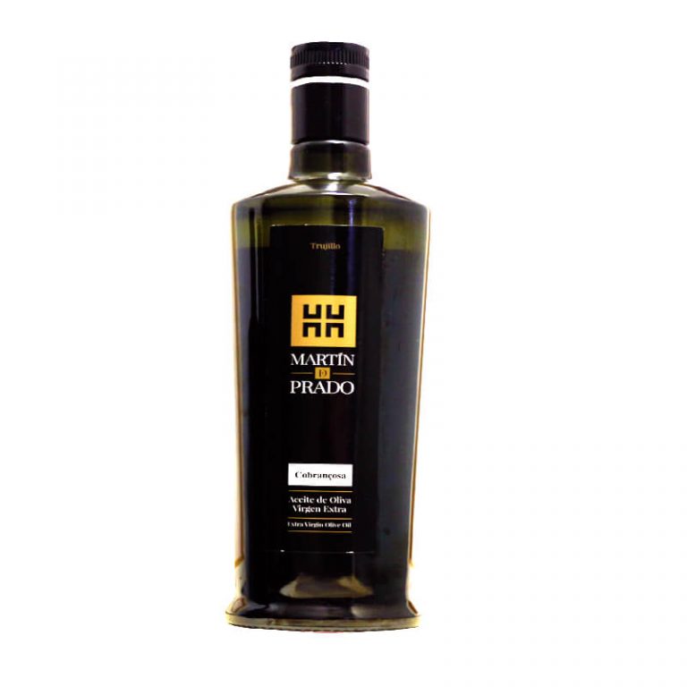 botella de aceite de oliva cobrançosa de Martín de Prado de Trujillo