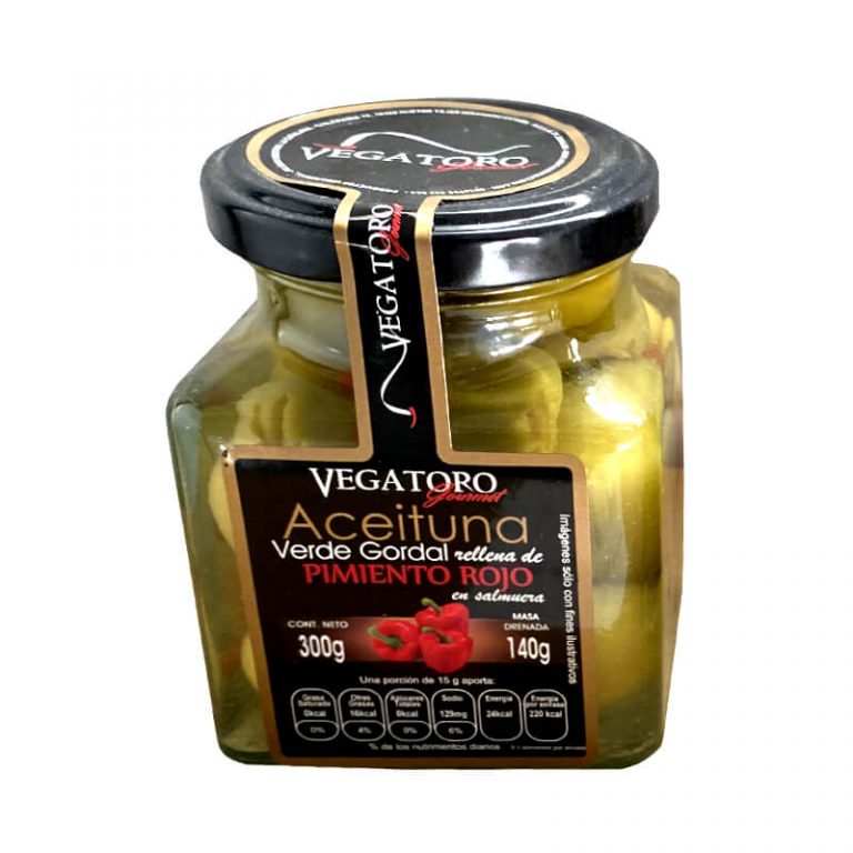 Aceituna rellena de pimiento rojo de Vegatoro
